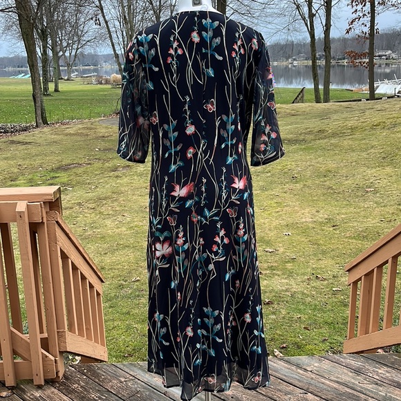 Floral & butterfly boho midi dress L - Picture 4 of 12